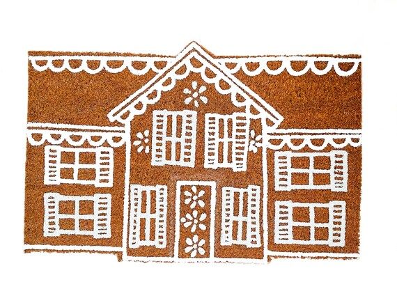Whimsical Gingerbread Architectural Doormat - "The Farmhouse" | Etsy (US)