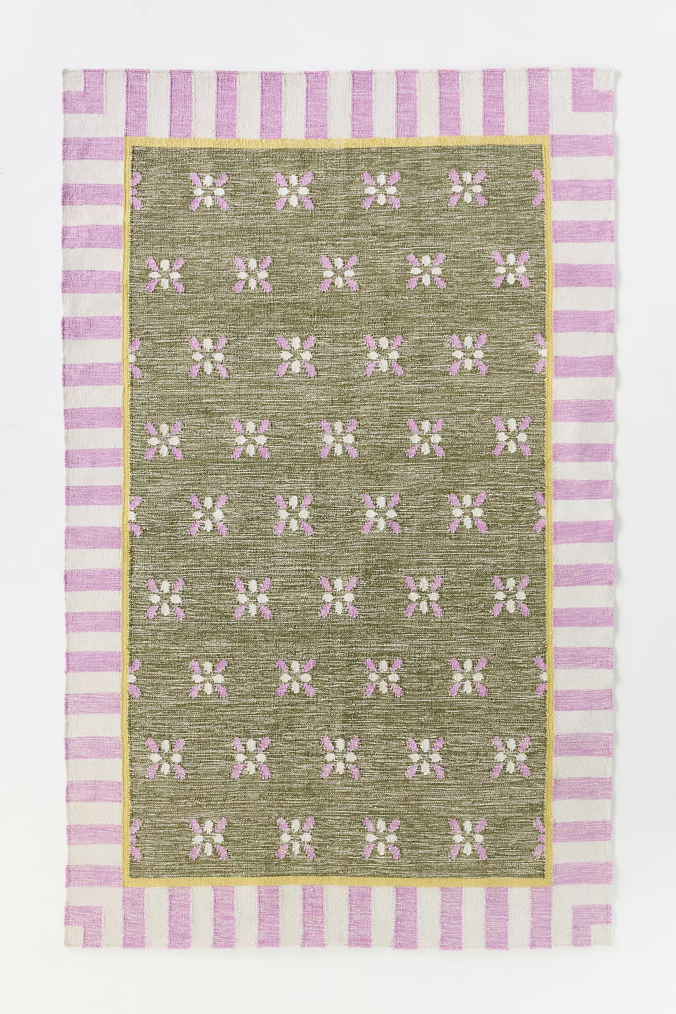 Bellus Flatwoven Indoor/Outdoor Striped Border Rug | Anthropologie (US)