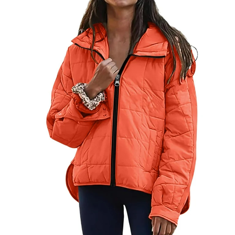 Womens Quilted Pullover Puffer Jacket Winter Warm Packable Lightweight Oversized Hooded Coats wit... | Walmart (US)