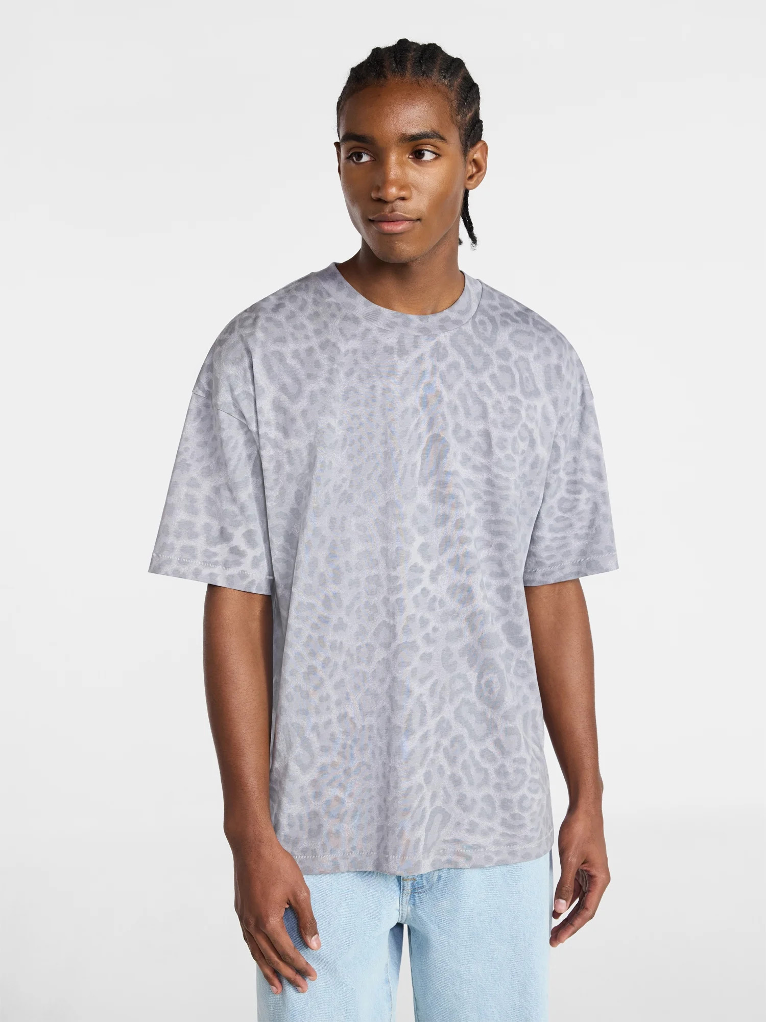 No Boundaries Men's Oversized Boxy Tee with Short Sleeves, XS-4XLT | Walmart (US)
