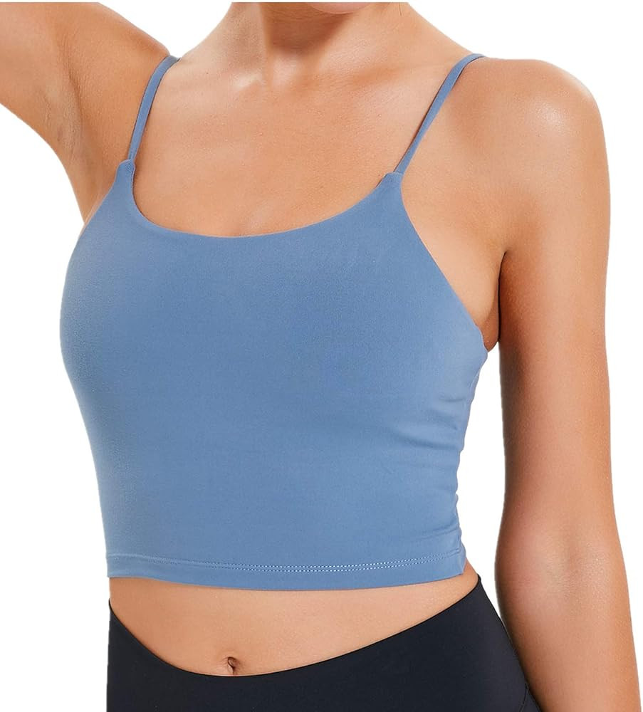 Lemedy Women Padded Sports Bra Fitness Workout Running Shirts Yoga Tank Top | Amazon (US)