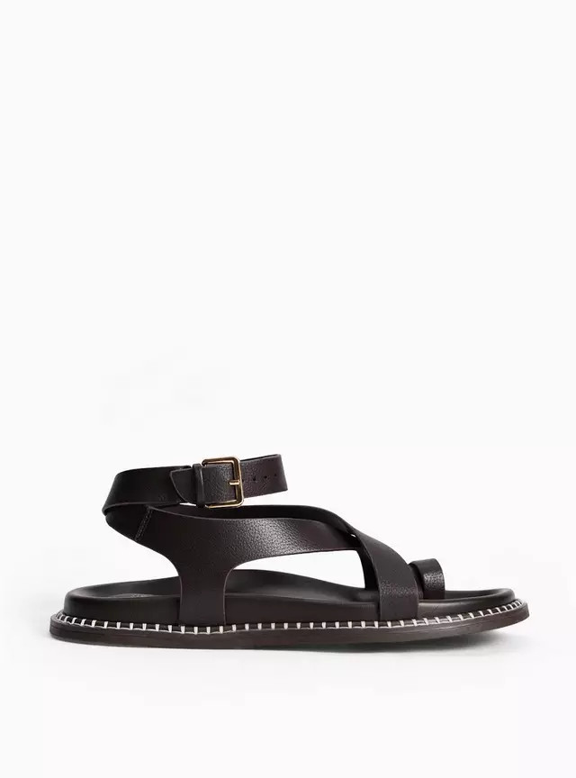 Brown Stitch Detail Footbed Sandals 7 | Tu Clothing