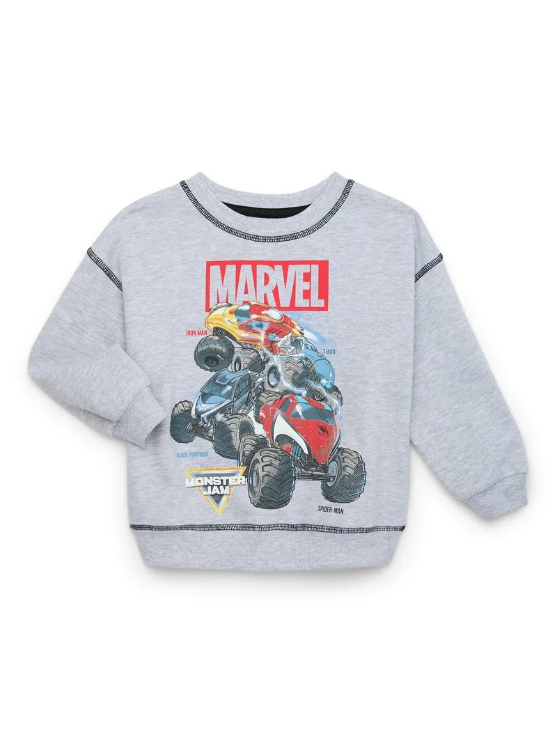 Marvel Monster Jam Toddler Boys Graphic Crewneck Sweatshirt, Sizes 12M-5T | Walmart (US)