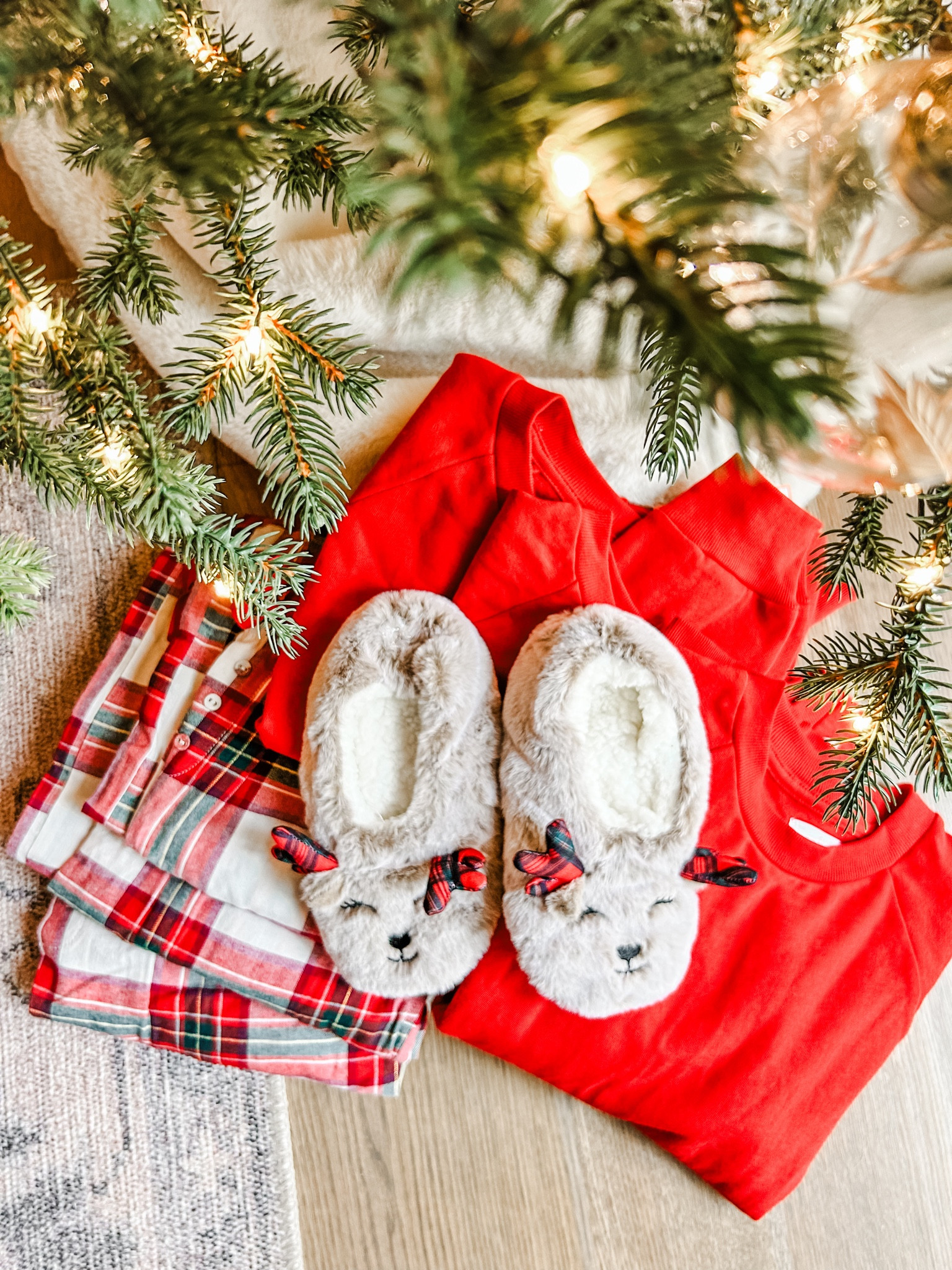Christmas Pajamas and Christmas slippers! 

Love these soft faux fur Reindeer slippers from Target! Pairing them with the women’s fleece red sweatshirt and women’s flannel pajamas pants for our matching family Christmas pajamas! 

Family Christmas Pajamas, plaid Christmas pajama pants, fuzzy pull on slipper socks, reindeer slipper socks, red sweatshirt, matching pajamas, cozy Christmas outfit.


#LTKfamily 

#LTKHoliday #LTKGiftGuide