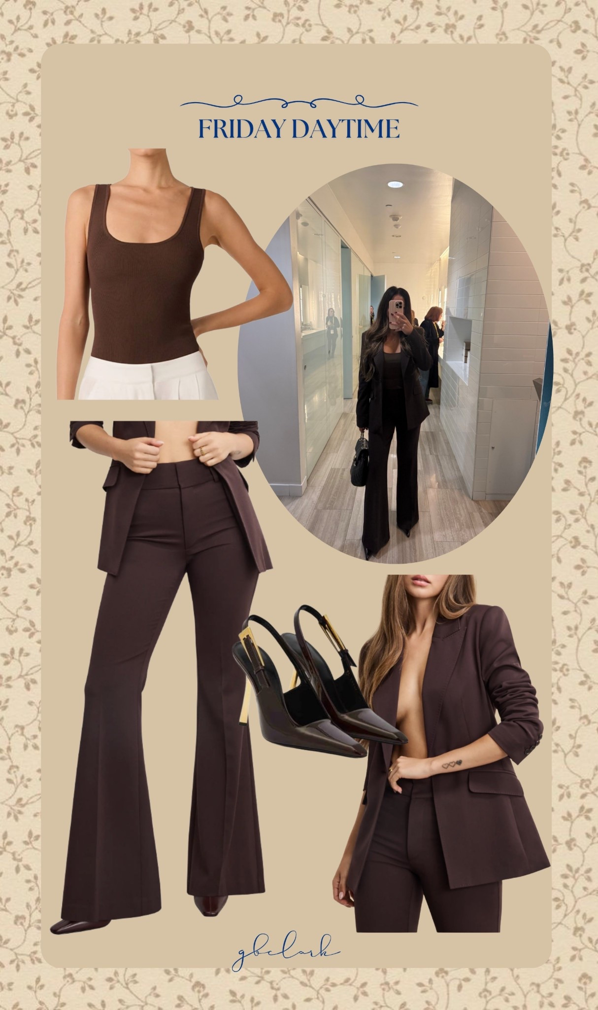 Brown suit
Blazer - small (oversized)
Pants - 6
Tank - small 
Amazon heels TTS

#LTKSeasonal #LTKWorkwear