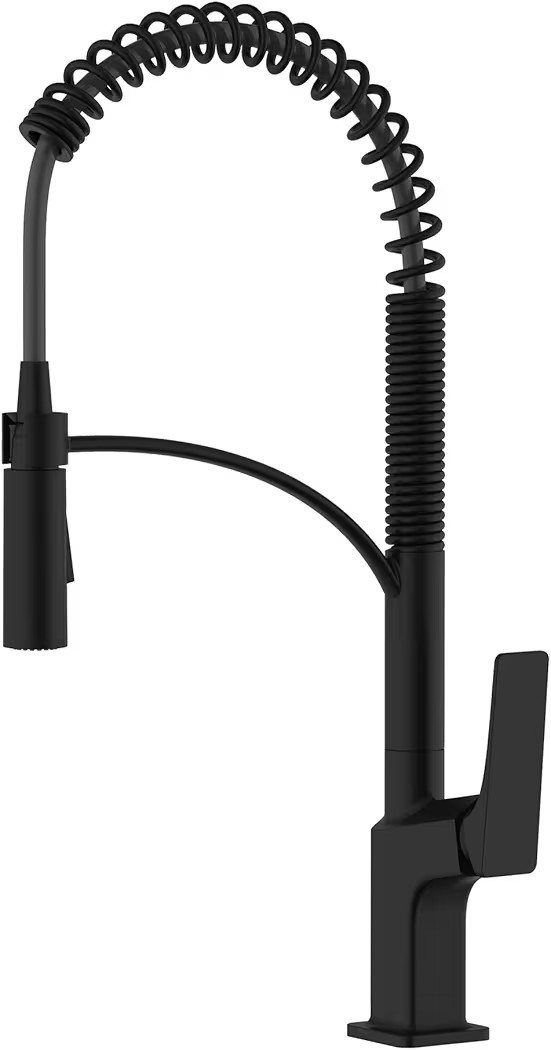Ruvati Seneca Matte Black Single Handle Pull Down Kitchen Faucet Spiral Pro Style with Pre-Rinse ... | Amazon (US)