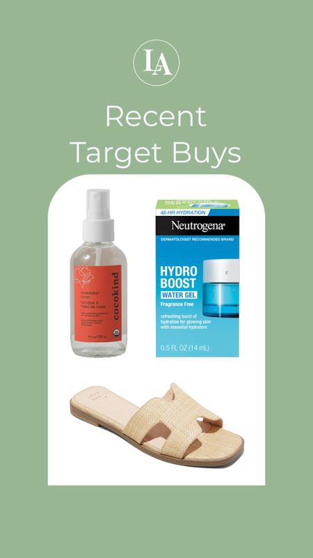 My recent Target purchases:
• Cocokind Rosewater Facial toner
• Neutrogena Hydroboost Water Gel
• Rattan Slides 

#target #targethaul #targetfinds #skincare #rattan 

#LTKbeauty #LTKfindsunder50