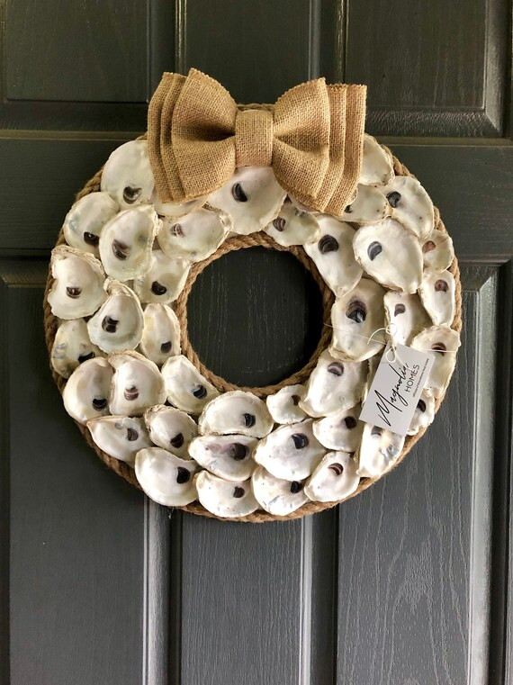 Custom Order, Oyster Wreath, Home, Nautical, Beach, Coastal, Seashells, Wall Hanging, Door Hangin... | Etsy (US)