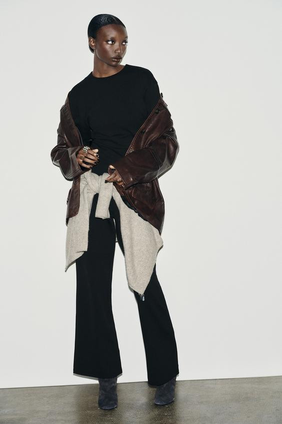 INTERLOCK WIDE-LEG TROUSERS | Zara UK