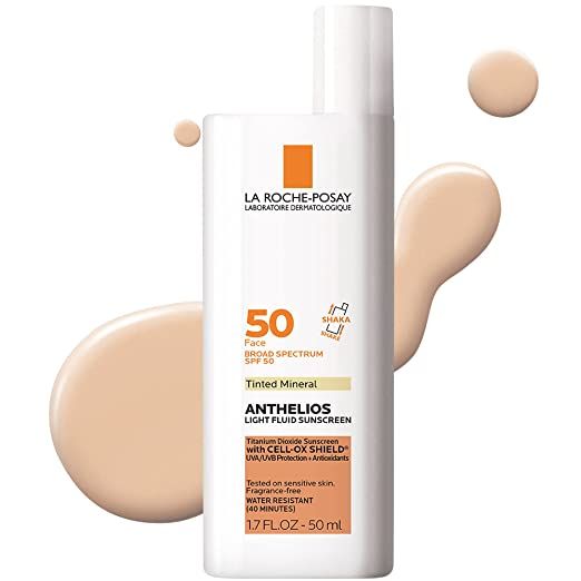 La Roche-Posay Anthelios Tinted Mineral Ultra-Light Fluid Broad Spectrum SPF 50, Face Sunscreen w... | Amazon (US)