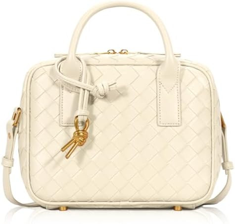 Woven Bag for Women Top Handle Satchel Handbag Crossbody Bag PU Leather Shoulder Bag Woven Purses... | Amazon (US)