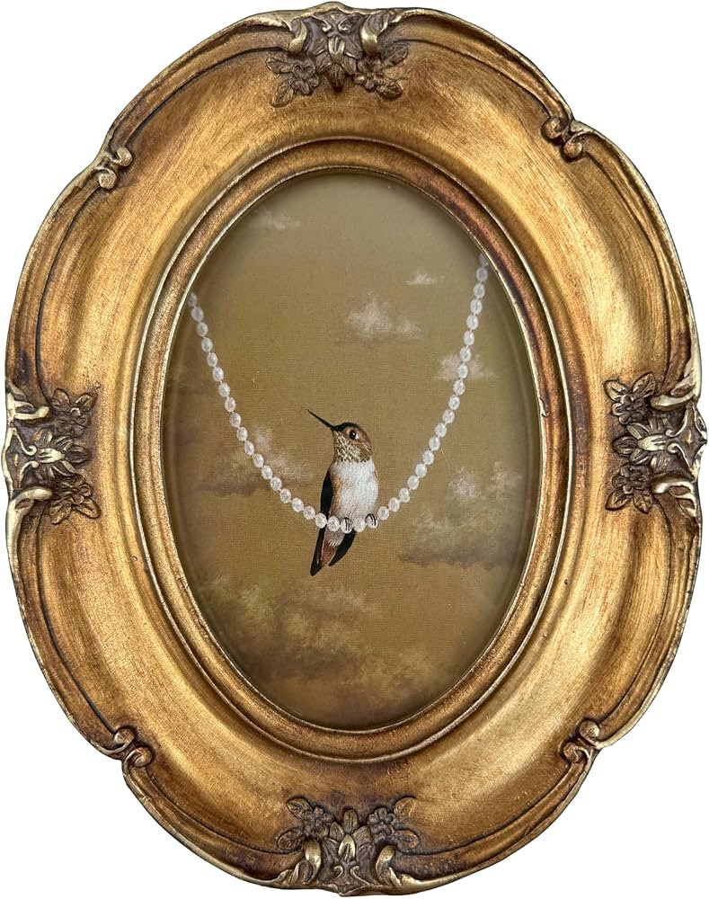 4x6 Vintage Bronze Oval Picture Frame - Glass Front Art Deco Photo Frame - Antique Gold Tabletop ... | Amazon (US)