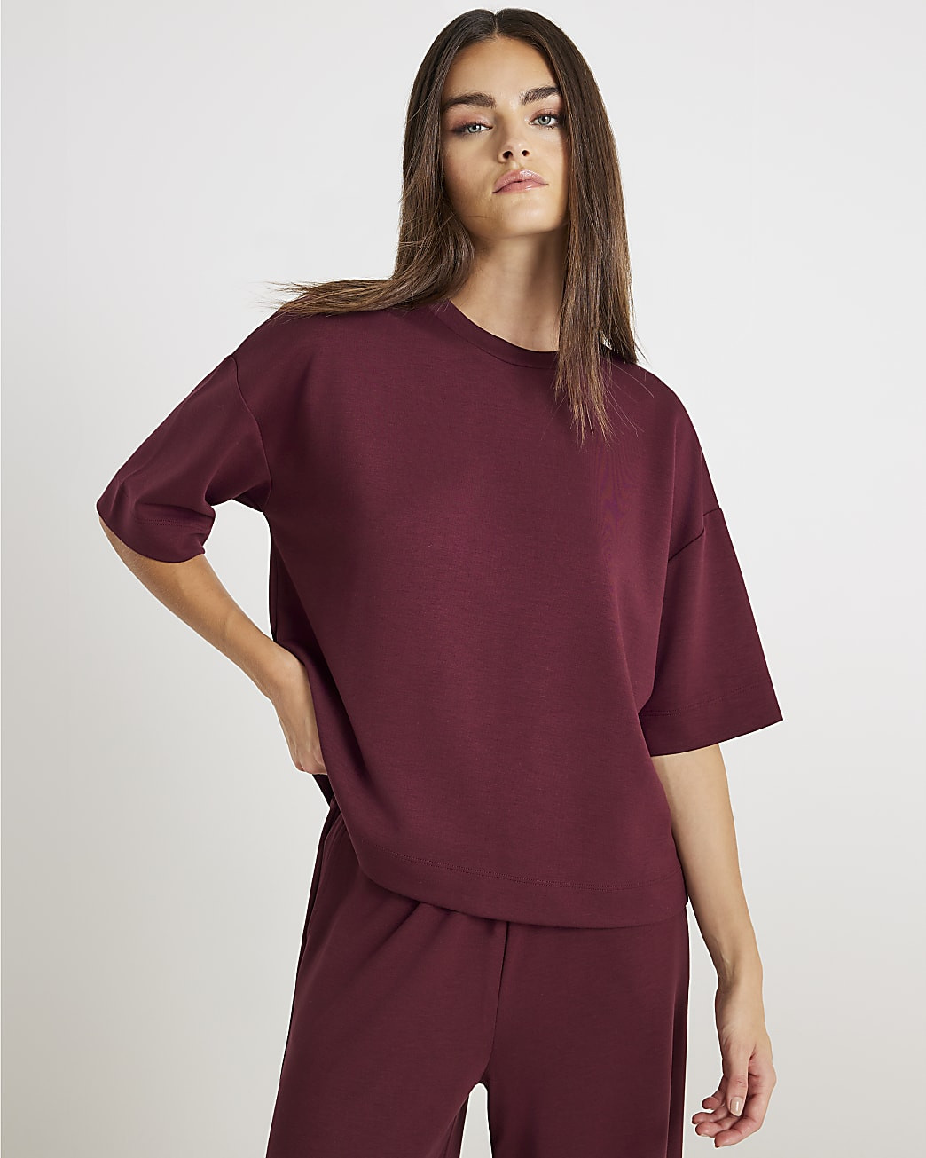 Red Premium Short Sleeve Boxy T-Shirt | River Island UK & IE