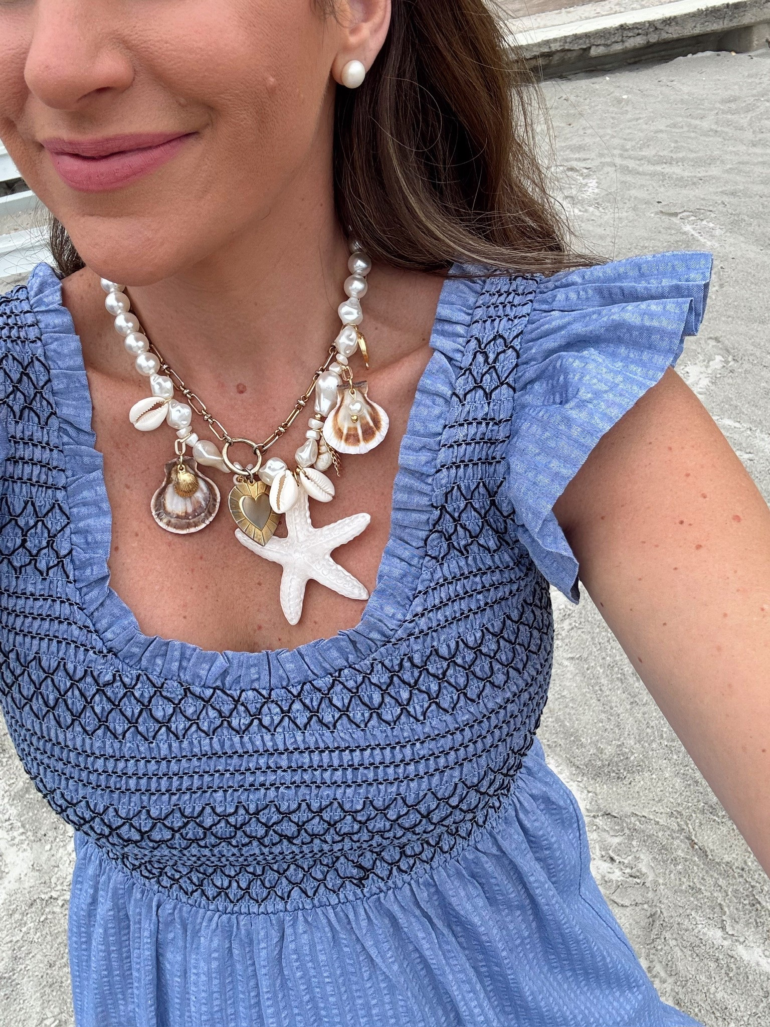 In a small Tuckernuck maxi, shell necklace and accessories - fits tts.

#LTKStyleTip #LTKTravel #LTKSeasonal
