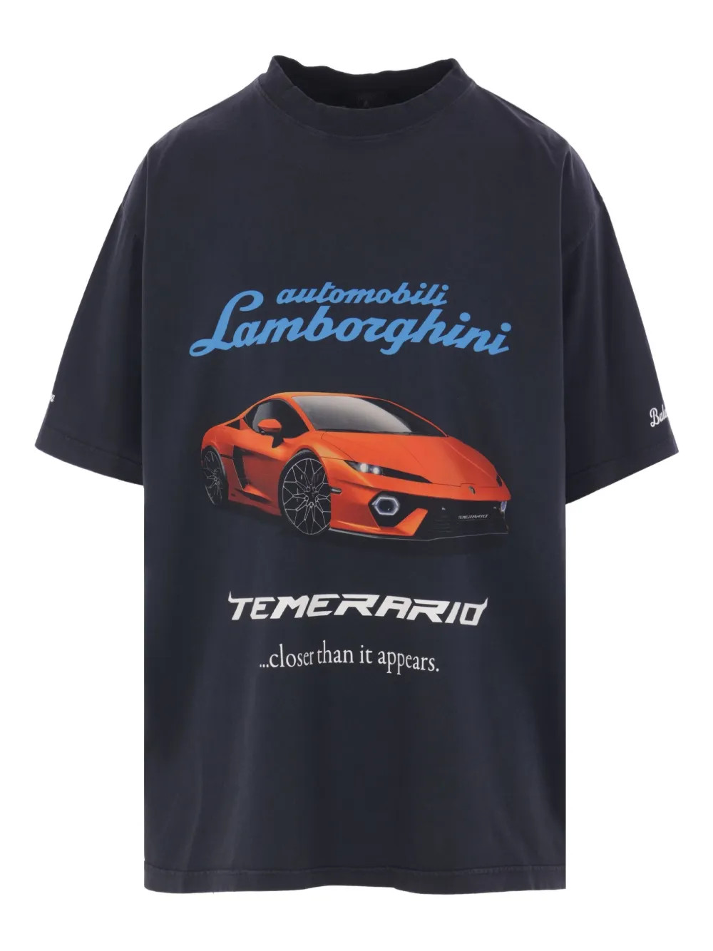Balenciaga Lamborghini-print crew-neck T-shirt | Black | FARFETCH | Farfetch Global