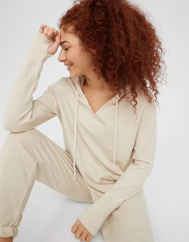 OFFLINE By Aerie OTT Fleece Raw Cut Hoodie | American Eagle Outfitters (US & CA)