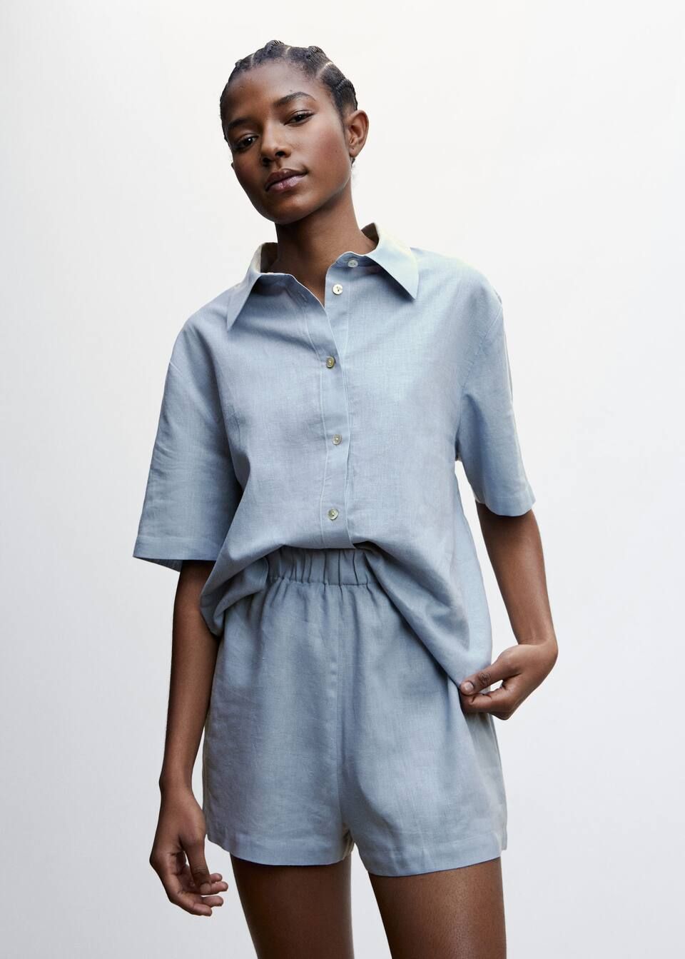 Linen pajama shorts -  Women | Mango USA | MANGO (US)