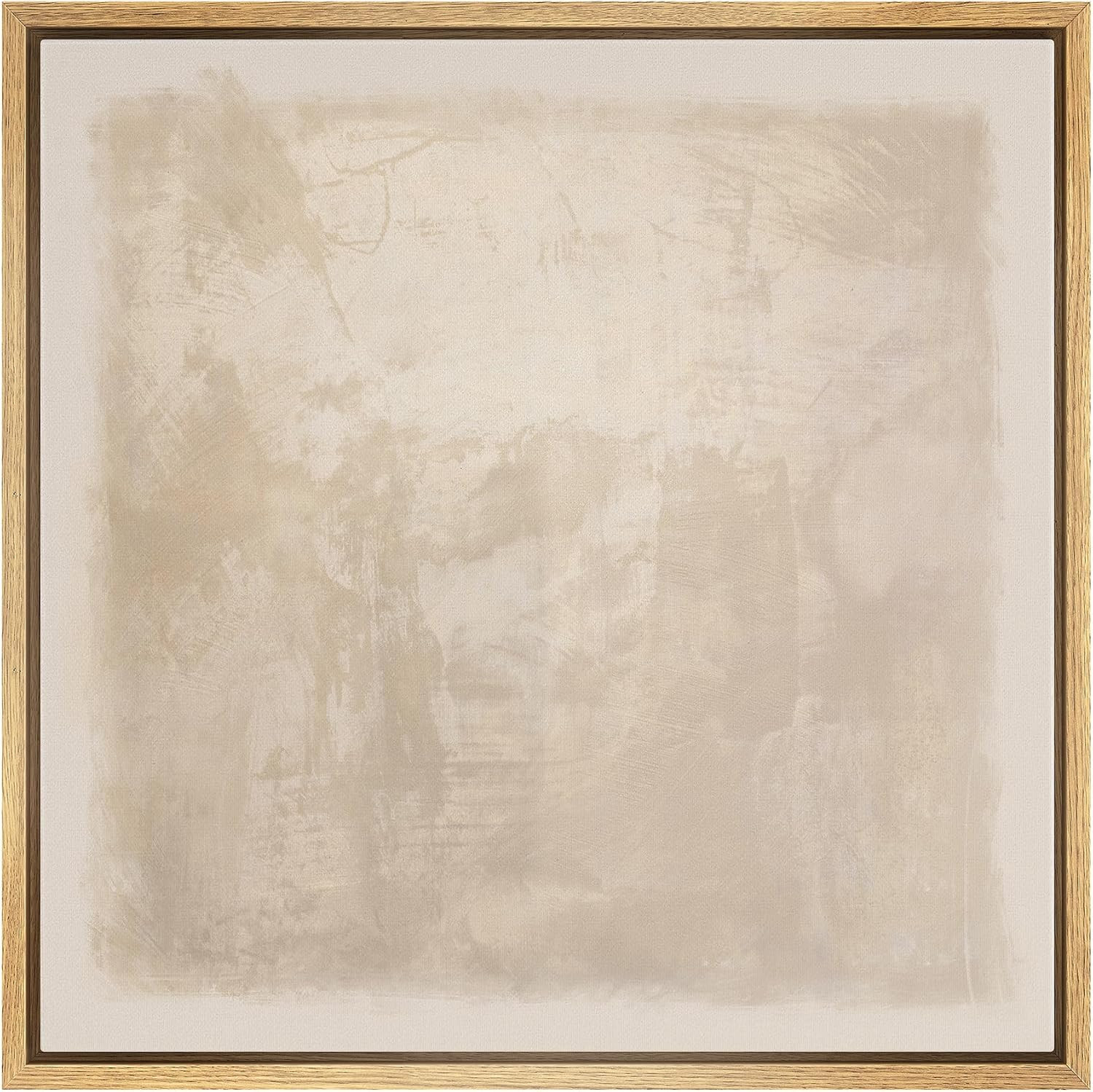 SIGNWIN Framed Canvas Print Wall Art Minimalist Beige Abstract Neutral Tone Illustration Modern Art Decorative Nordic Minimal Calm/Zen for Living Room, Bedroom, Office - 16"" x16 Natural | Amazon (US)