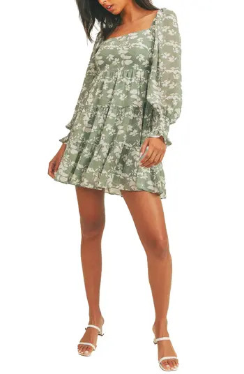 Floral Square Neck Empire Waist Dress | Nordstrom Rack