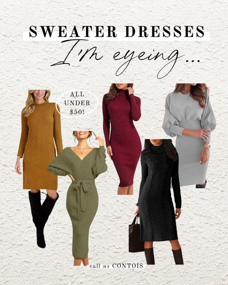 Cozy sweater dresses that are perfect for fall and winter or for the holidays! All under $50! 🤎

| sweater dress, sweater fashion, fall sweater, fitted sweater, mom fashion,
Womens fashion, winter clothes for women | 

#LTKstyletip #LTKSeasonal #LTKunder50