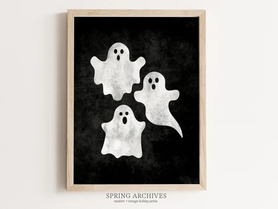 Ghosts Printable Wall Art Halloween Art Print Downloadable - Etsy Canada | Etsy (CAD)
