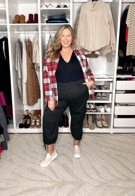 Plus Size Casual OOTD! Cargo pants are 2X but I also have them in XXL and I think they fit me better. The bodysuit XL (sold out but linked similar) and flannel 2X. Size up in flannel to prevent shrinkage issues. Shoes are Dream Cloud Slip-On Sneakers from Lane Bryant! 

#LTKSeasonal #LTKplussize #LTKstyletip