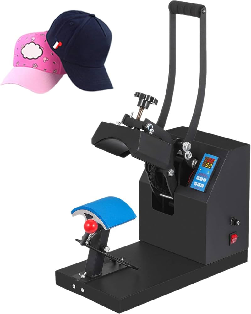 VEVOR Heat Press 6x3.75Inch Curved Element Hat Press Clamshell Design Heat Press for Hats Rigid S... | Amazon (US)