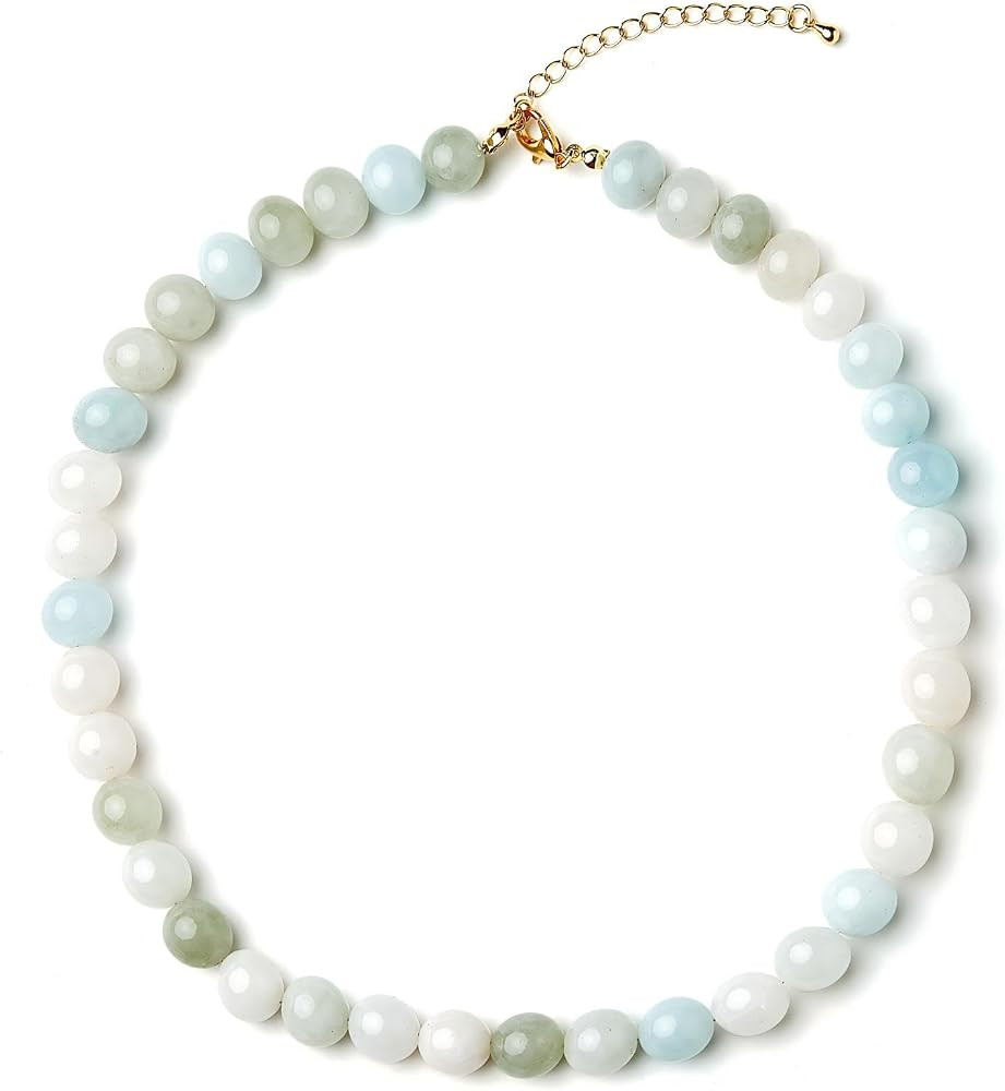 Zissunbeam Bead Gemstone Necklace for Women,Colorful Natural Stone Beaded Handmade Choker Necklac... | Amazon (US)