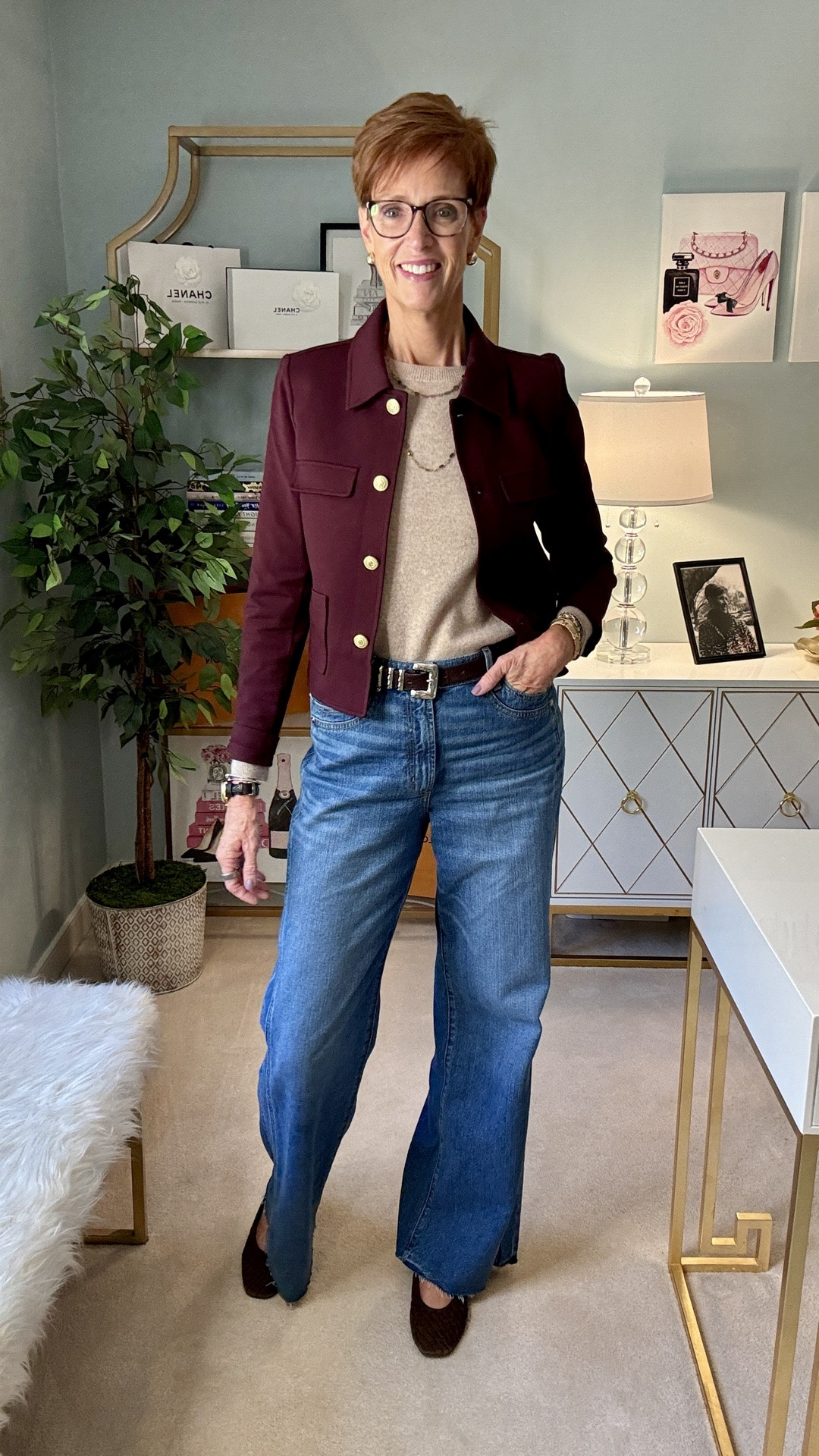 Fall OOTD
THE COLOR COMBO I’M REPEATING
Burgundy + oatmeal cashmere + wide-leg denim

#LTKootd #LTKOver40 #LTKTall