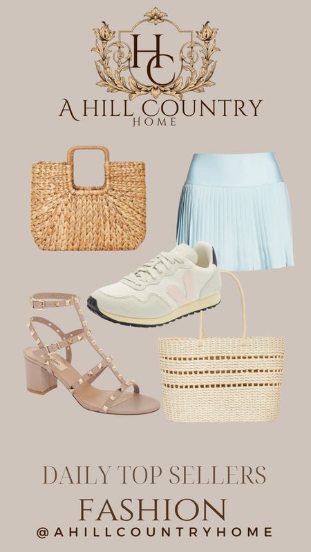 Daily top 5 best selling fashion items! 

Follow me @ahillcountryhome for daily shopping trips and styling tips 

Alo skirt, tote, Valentino, veja 