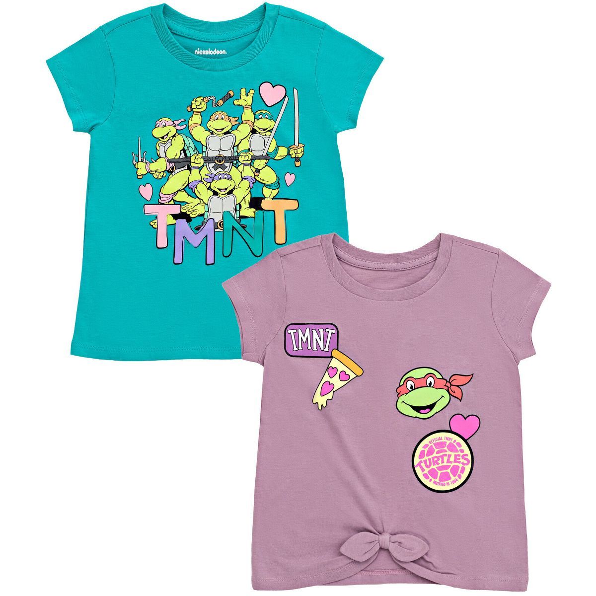 Teenage Mutant Ninja Turtles Donatello Raphael Leonardo Michelangelo Girls 2 Pack T-Shirts Toddle... | Target