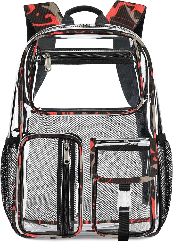 Cusangel Heavy Duty Clear Backpack,16.5 x12 x5inch TPU Large Capacity See Through Backpack for Sp... | Amazon (US)