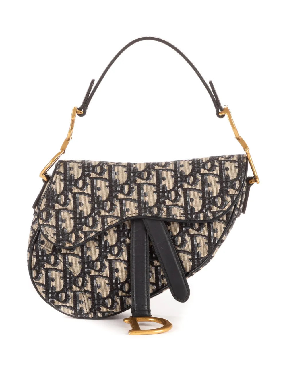 Christian Dior Pre-Owned Oblique-canvas Saddle bag - Neutrals | Farfetch Global