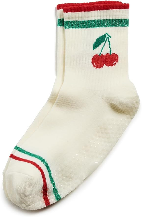 STEMS Women's Cherry Grip Striped Crew Socks | Amazon (US)