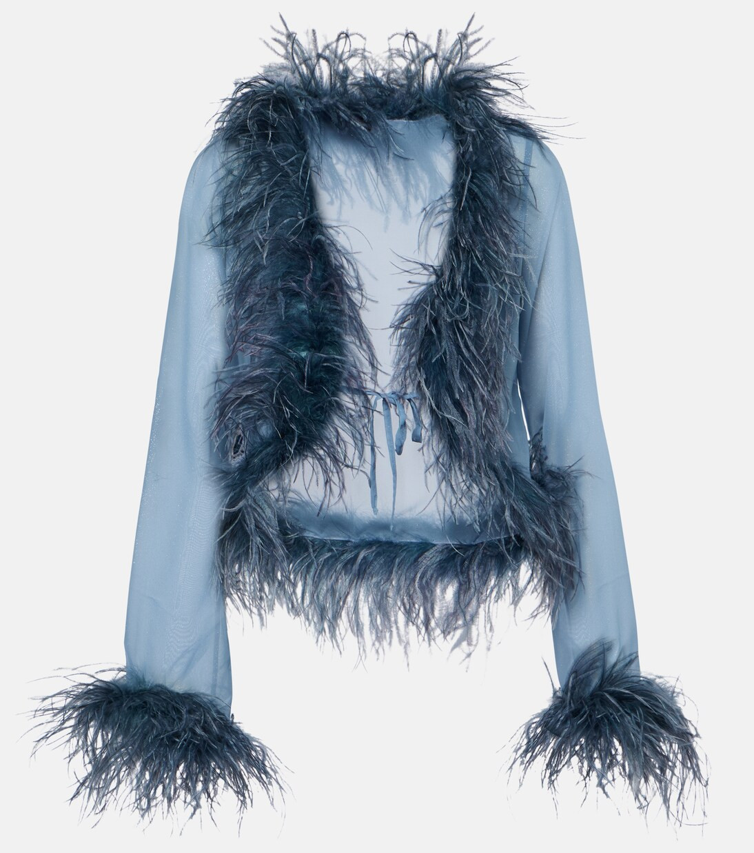 Feather-trimmed blouse | Mytheresa (US/CA)