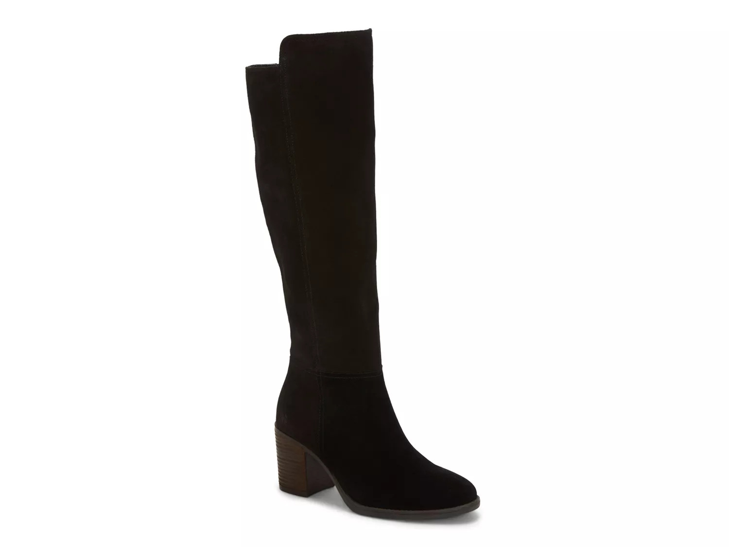 Lucky Brand Wide Width Bonnay Boot | Women's | Black Suede | Size 5.5 | Boots | DSW