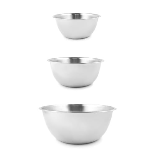 Fox Run Stainless Steel Mixing Bowl, Set of 3 Nesting Mixing Bowls, 4.25, 6.25, and 10.75 Quarts | Amazon (US)