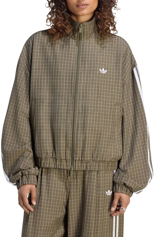 adidas Originals Checks Track Jacket in Olivestrata at Nordstrom, Size Large | Nordstrom