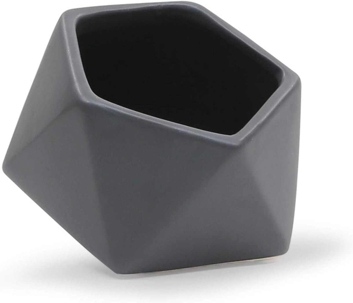 WGV Geometric Ceramic Vase, Width 5", Height 4.3", Matte Black Tilted Pot, DIY Folded Planter Bow... | Amazon (US)