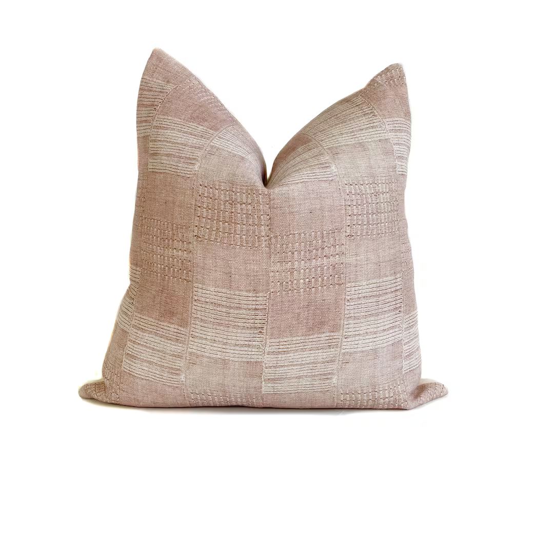 Blush Pink Pillow Cover Sturdy Linen Cotton Blend Neutral Feminine Boho Solid Simplistic Cushion ... | Etsy (CAD)