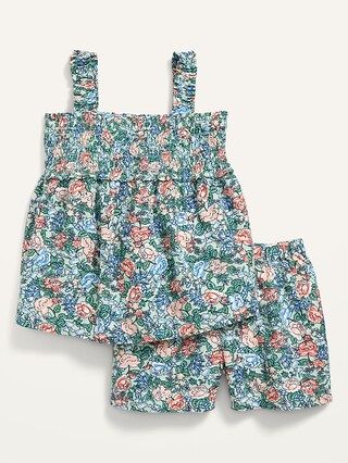 Smocked Floral Top and Shorts Set for Toddler Girls | Old Navy (US)