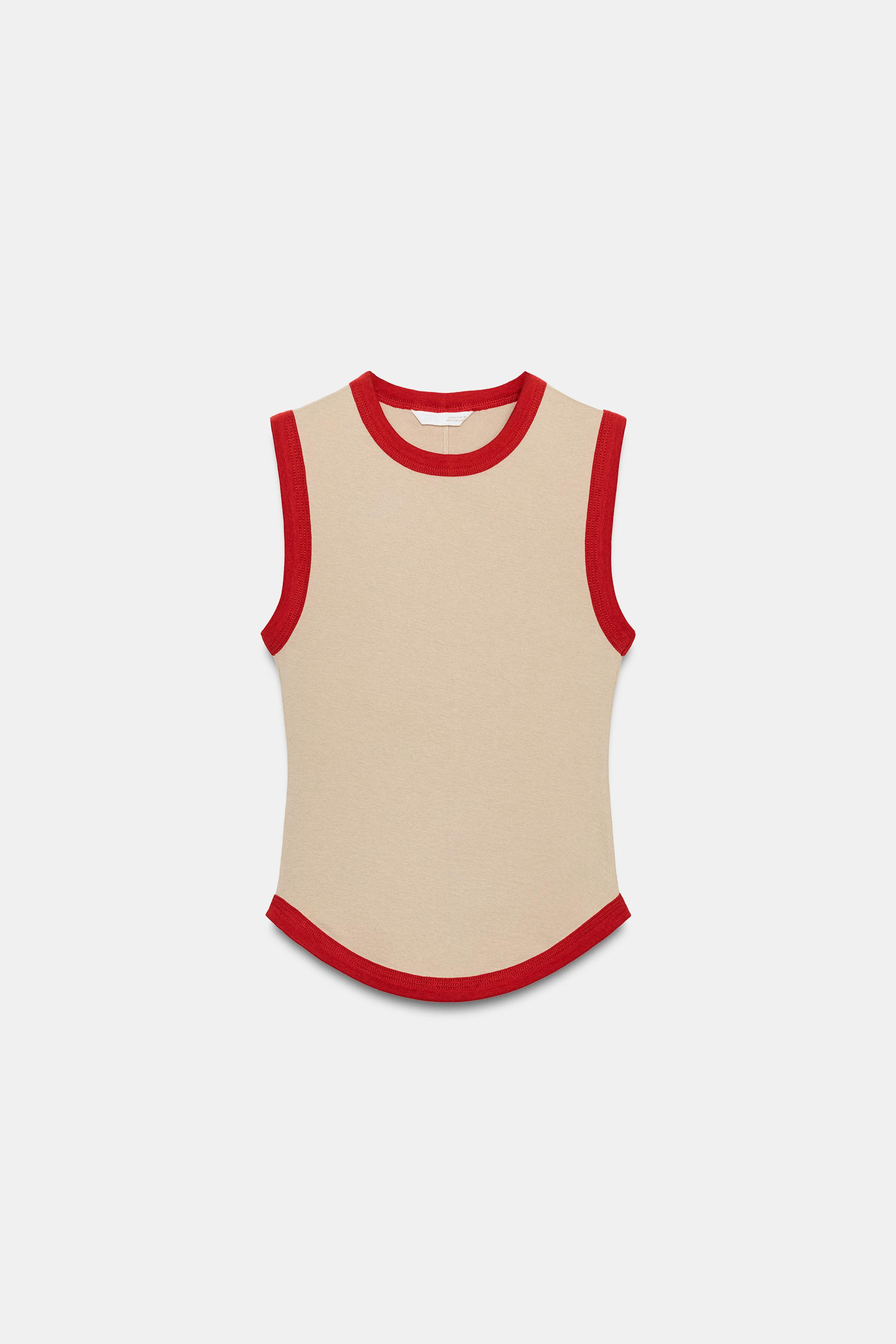 T-SHIRT WITH CONTRAST TRIMS | Zara US