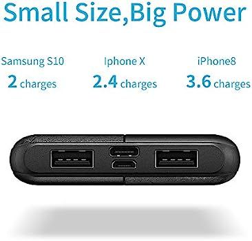 BSYYO Portable Charger USB C High-Speed 10000mAh Power Bank Triple 3A Ports External Battery Pack... | Amazon (US)