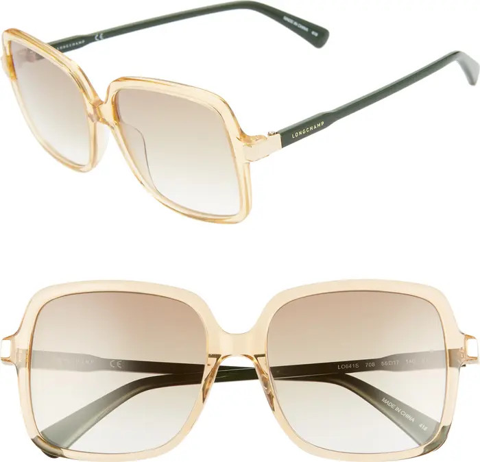 Le Pliage 55mm Gradient Square Sunglasses | Nordstrom Rack