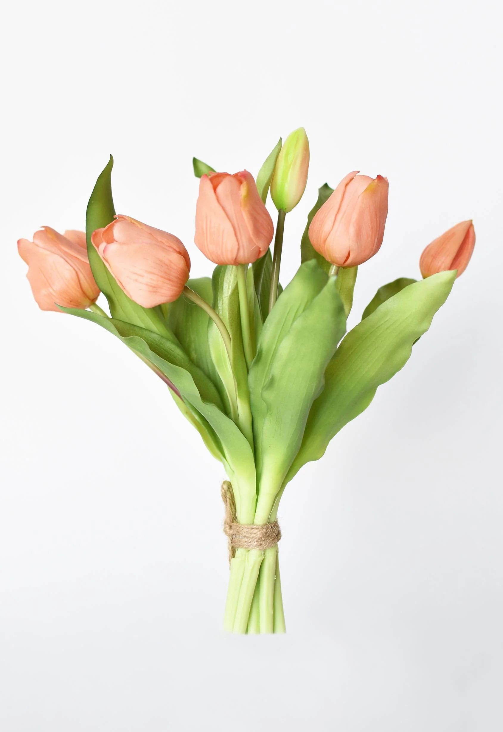 11.75" Faux Real Touch Orange Sorbet Tulip Stem Bundle | HouseFloral