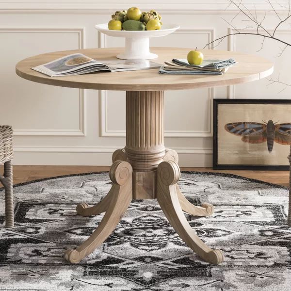 Kerwin Drop Leaf Pine Solid Wood Pedestal Dining Table | Wayfair North America