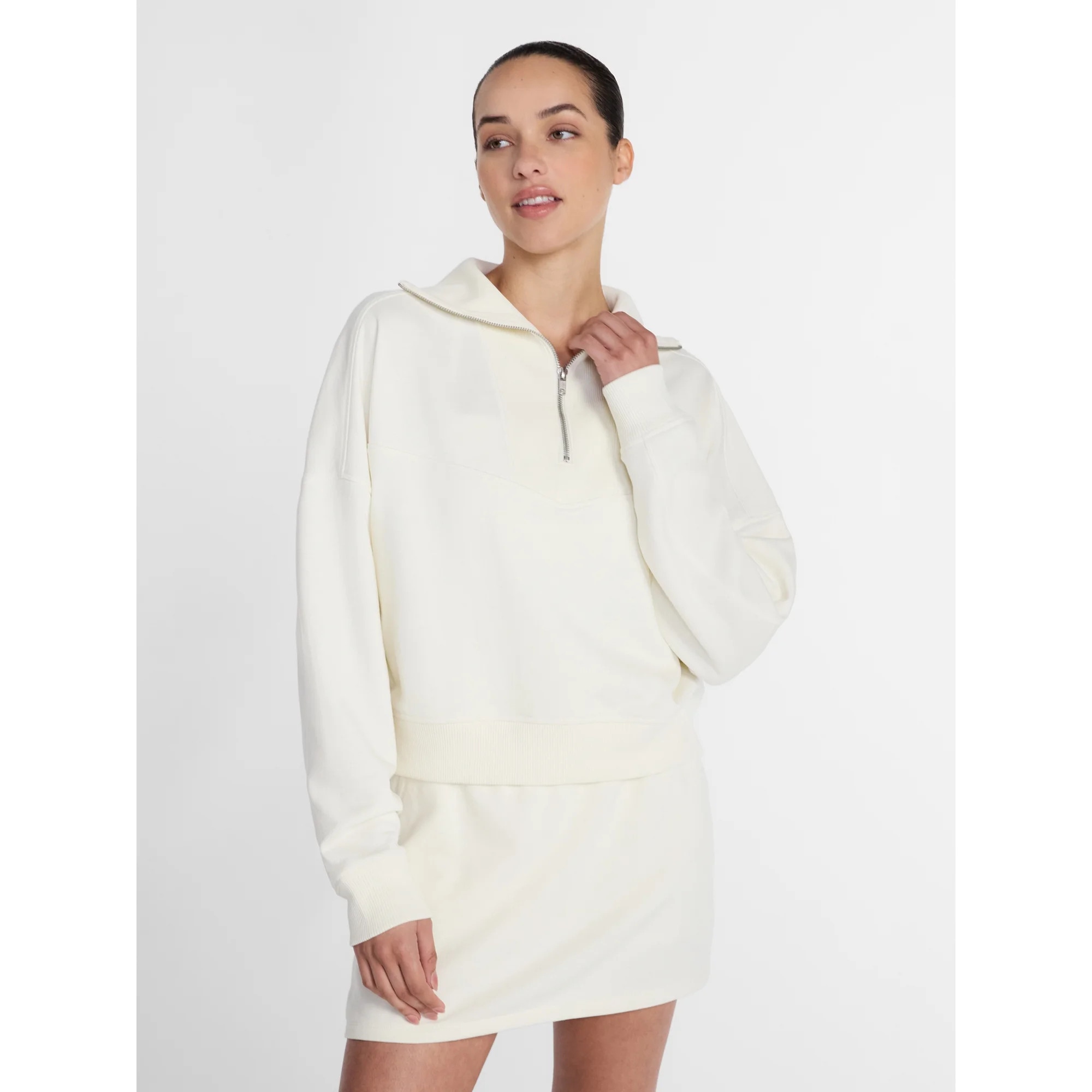 Athletic Works Women's and Women's Plus Quarter-Zip Sweatshirt, Midweight, Size XS-4X | Walmart (US)