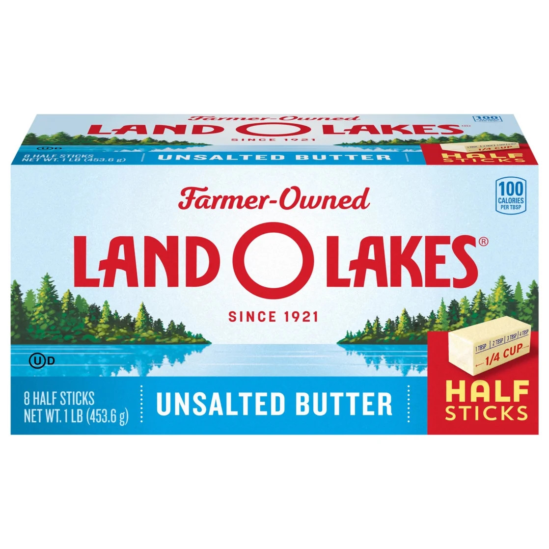 Land O Lakes Unsalted Butter in Half Sticks, 8 Half Sticks, 1 lb Pack | Walmart (US)