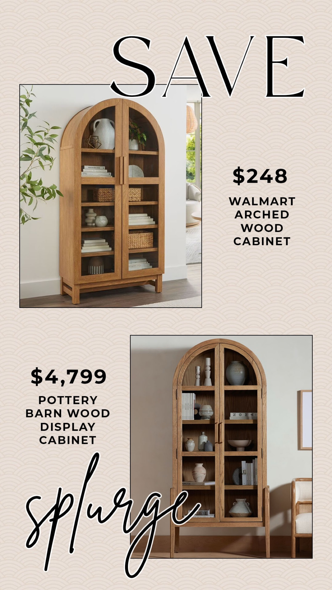 An under $300 version of this almost $5,000 pottery barn cabinet!

#saveorsplurge



#LTKSaleAlert #LTKHome #LTKSeasonal