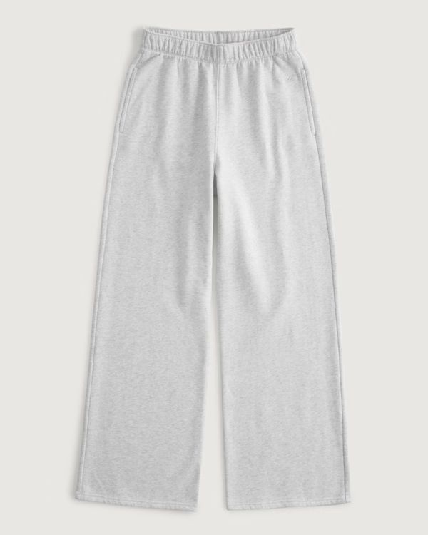 Women's Feel Good Ultra High-Rise Fleece Wide-Leg Pants | Women's Bottoms | HollisterCo.com | Hollister (US)